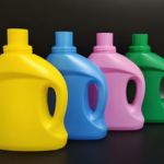 Empty Plastic Bottles with Measuring Caps for Liquid Laundry Detergent - Multi-Colored