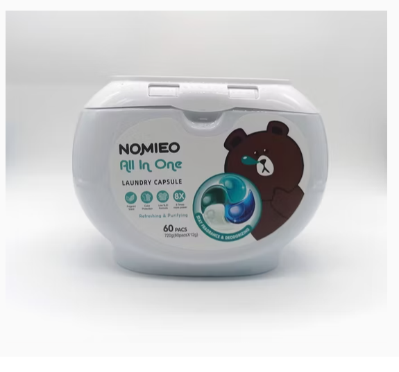 Laundry Detergent Pods Beads Machine Laundry Detergent Capsule Biodegradable NOMEO All in One Laundry Detergent Capsules - 8X Cleaning Power, Fragrance & Color Protection (60 Pods / 720g) - Image 1