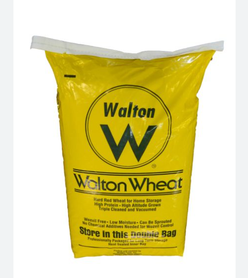 Rainy Day Foods - Hard Red Wheat - 50 lb double plastic bag Walton Wheat Hard Red Wheat Grain for Long-Term Storage (50 lbs / 22.6kg) - Image 1
