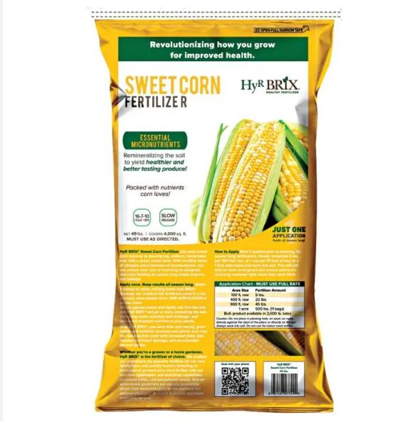 Sweet Corn Fertilizer, 45lb Bag by HyR BRIX HyR BRIX Sweet Corn Fertilizer – Slow-Release with Essential Micronutrients (45 lbs) - Image 1